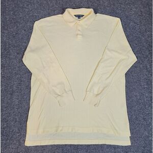 Vtg Polo Ralph Lauren Golf Mens Polo Shirt  L Yellow Long Sleeve RL On Collard